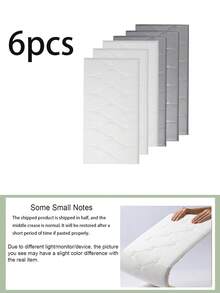 自粘式3D设计，优雅菱形图案装饰靠垫墙贴，适用于榻榻米床头板，柔软衬垫，黑白配色，适合卧室和客厅装饰，泡沫墙板，皮革包裹装饰防撞墙垫，卧室床头板墙面装饰，确保安全 - 彩色 - 查看 9