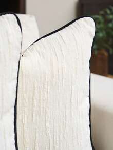 1 件雪尼尔提花枕套（无枕芯），现代奢华重磅雪尼尔提花装饰靠垫套，适合家居、沙发、床上装饰，四季皆宜 - 白色 - 查看 5