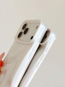 Funda de teléfono elegante y premium con perlas 3D onduladas en color blanco + correa de muñeca, adecuada para iPhone 17 Pro Max/17 Pro/17 Air/17/16 Pro Max/16/16 Pro/16 Plus/15/15 Pro Max/15 Pro/15 Plus/11/12/13/14 Pro Max/11 Pro/11 Pro Max/12 Pro/12 Pro Max/13 Pro/13 Pro Max/14 Pro/14 Pro Max/14 Plus, funda suave minimalista y creativa