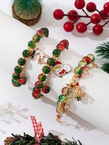 Christmas Beaded Reindeer Bracelet, Cute Niche Versatile Sweet Accessory