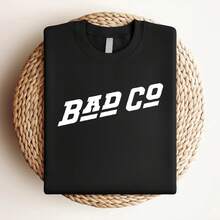 180g pure Cotton Bad Company Logo T Shirt Mens Licensed Rock N Roll Music Band New Black Versatile fashion Stretched Comfortable women Soft Casual T-Shirt For Women Casual designer clothes female graphic streetwear Slightly Breathable Summer - Negro - Ver 4