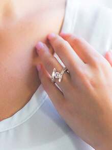 1 pieza Anillo de brazo floral elegante, adecuado para fiesta, banquete, compromiso, novia, boda, joyería de mujer, regalo del Día de San Valentín