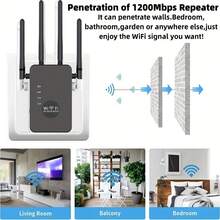 [Router Wi-Fi de Ultra Alta Velocidad] Router Wi-Fi de Ultra Alta Velocidad de 1200 Mbps | Modo 3 en 1, 6 Antenas de Alta Ganancia, Amplia Compatibilidad, Soporta hasta 105 Dispositivos Cobertura Wi-Fi, Enchufe de EE.UU. - Tipo de Enchufe A USA (110-127V) - Ver 5