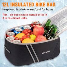 JXFUKAL - Portabicicletas trasero con cubierta de lluvia, 7L/9L/10L/12L impermeable para bicicleta Ebike Sillín de ciclismo con reflector y cable ajustable para viajes al aire última intervensión - Sin aislamiento interior: 7 l - Ver 3