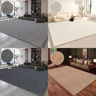 1pc Modern Simple Non-Slip Jute-Like Material Area Rug, Suitable For Living Room, Bedroom, Foyer, Study, All Seasons