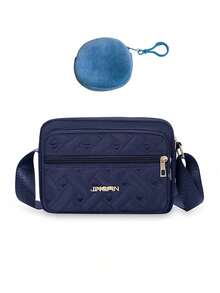 Fashionable Quilted Crossbody Bag, Plush Material Coin Purse, Same Color Fashion Matching, Multifunctional Zipper Heart-Shaped Shoulder Bag Embroidered Crossbody Bag, Plush Material Mini Headphone Storage Bag, Mother's Gift, Women's Leisure Wallet Handbag, Multi-Layer Mobile Phone Bag, Outdoor Women's Bag, Portable White-Collar Student Work Business Commuting Bag, Best Friend And Family Gift, Travel Party Souvenir - Multicolor - View 20