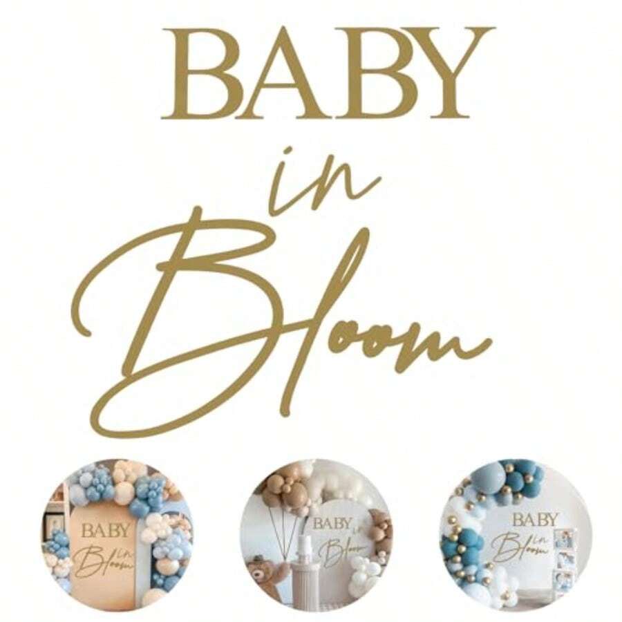 Dbaby In Bloom Baby Shower Decorations Sign Elegant Wall Decoration For Baby Showers Gu The Gender Girl Or Boy Pregnancy Celebration Décor - 金色 - 查看 1