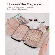 Travel Jewelry Storage Cases Jewelry Organizer Bag For Necklace Earrings Rings Bracelet Black