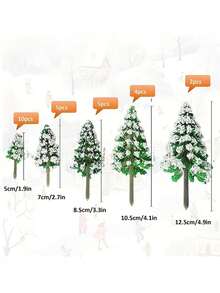 5/10 mô hình cây thông tuyết Giáng sinh, đồ trang trí cây thông ngày lễ - Mô hình cành cây nhựa mờ mini, chiều cao 1,9-4,9 inch, 5 kích cỡ mô hình cây thông tuyết, thích hợp để trang trí Giáng sinh, trưng bày phong cảnh mùa đông, không cần nguồn điện, dễ lắp ráp, lý tưởng cho Lễ tạ ơn, tiệc Giáng sinh và đồ trang trí theo mùa - Nhiều màu - Xem 4