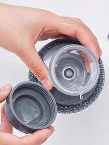 1 pièce Brosse automatique pour ajouter du liquide dans les plats, outil de nettoyage de type pression avec boule en fil d'acier, brosse de nettoyage pour évier de cuisine et plan de travail afin d'éliminer les taches d'huile sur les cuisinières de la maison