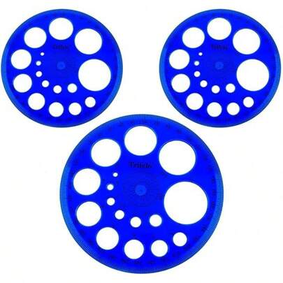 360° Circular Protractor Full Round Template Plastic Protractor Blue Circular Drawing Tool Suitable For Office And Home Classroom