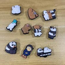 Warner Bros Three Bare Bears Warner Bros. Decoration, Slippers Decoration, Home Shoe Decoration, Shoe Accessories, Cute Cartoon Bare Bears Flower Shoe Buckle Shoe Accessories