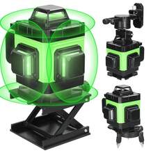 Nivel láser Autonivelante, 16 Líneas Nivelador Laser De 4D Horizontales Verticales Verde Cruzada 360° con 2 Baterías Y Control Remoto, Para Construcción De Piso De Azulejos y Colgar Imágenes - Verde - Ver 7