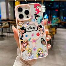 Miniso DISNEY Beautiful Princess Transparent Magnetic Phone Case | Luxurious Anti-Drop Acrylic Cover For IPhone17 Pro Max/17 Pro/17 Air/1716/15/14/13/12/11/X/XS Pro/Pro Max - 粉紅色 - 查看 3