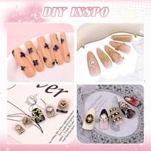 1-3MM Small Nail Beads Metal Caviar Bead Silver Gold Nail Charms And Gems Ball, Nail Chain Nail Art Accessories Supplies Gold Rhinestones Women Manicure - 07 金色釘珠配釘鏈 - 查看 11