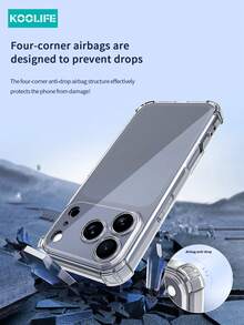 Koolife 1pc Soft Silicone Shockproof Protective Case Compatible With Apple 17 Promax, Thick Full Coverage Anti-Fall Transparent Soft Shell For IPhone 17 Promax/17/17 Pro/17 Air - Clear - View 2