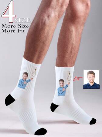 Custom Face Socks, Personalized Funny Design Socks With Custom Photo, Unique Gag Gift Socks, Put Any Face On The Socks, 4 Sizes For Better Fit, Anniversary Gift, Valentine Gift, Birthday Gift, Wedding Gift, Mother's Day/Father's Day Gift, Best Friend Gift, Gift For Him/Her