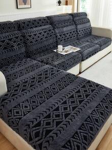 1 pièce Housse de canapé en forme de L amovible et épaissie, motif losange, 1/2/3/4 places, protecteur de canapé d'hiver