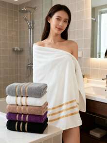 1 Stück mittleres Badetuch, leicht 360g/m², verschiedene Farben, rechteckig 70*140cm für Erwachsene, Herren & Damen, Schwimmen, Baden, Umhüllen, oder 34*74cm Handtuch, 34*34cm Taschentuch, schnelltrocknend, saugfähig, weich, geeignet für Badezimmer, Hotel, Fitnessstudio, Reise, Urlaubsgeschenk, Salon, Sport, Outdoor, Dusch-Badetücher für Schönheitssalon, Hotelsport, Haushaltsgegenstände