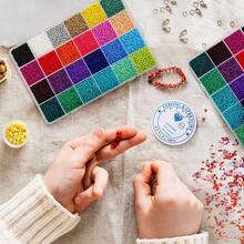 Naler 24000 Cuentas de Colores 2mm Mini Cuenta Abalorios Cristal para hacer Pulseras Collares Bisutería Bricolaje (24 Colores) - 24 Colores - Ver 9