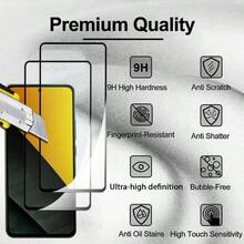 Funda Mica para Poco M7 Pro 5G Case Acrlico Uso Rudo Cover Carcasa Antigolpes con 2 Protector de Pantalla Cristal Templado Screen Accesorios Transparente PCKM - Transparente - Ver 5