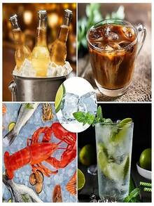 50pcs Disposable Self-Sealing Ice Cube Bags - Grid Shaped Plastic Freezing Mold, High Quality Ice Bag With Funnel, Easy Sealing Design, Kitchen Tool, Suitable For Cocktails, Beverages, Holidays And Summer DIY - Multicolor - View 7