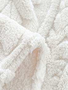 1 件厚波西米亚风格欧洲提花仿毛皮羊毛毯，柔软温暖，可用作床上用品或披肩，适合客厅、卧室、宿舍、办公室、汽车、旅行、野餐、派对，四季皆宜 - 白色 - 查看 8