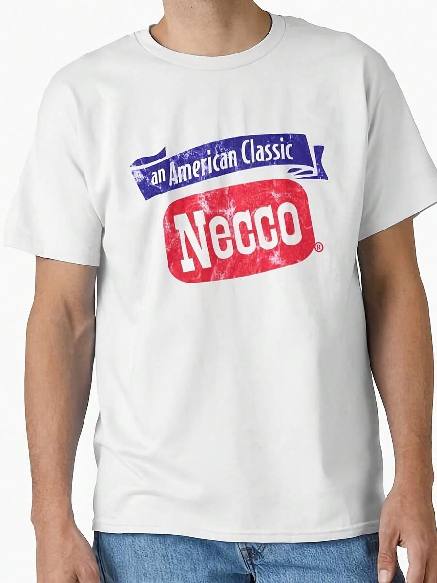 Necco T-Shirtnecco Classic T-Shirt.Women's Solid-Colored Boat Neck Short-Sleeve One-Piece Shirt, Suitable For Summer Wear, Paired With Printed Shirts, Ladies' Tops, And Printed Short-Sleeve Shirts. Women's Clothing - 白色 - 查看 1