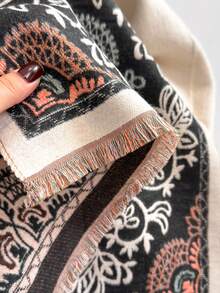 1pc Elegant Plant Pattern Jacquard Scarf, Warm And Versatile For Women, Suitable For Air-Conditioned Rooms, Autumn/Winter, Fashion Accessory And Gift