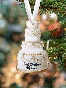 1 cái Giáng sinh đầu tiên kết hôn, đồ trang trí Giáng sinh hình bánh cưới bằng acrylic, đồ trang trí Giáng sinh cho đám cưới, đồ trang trí treo cây thông Noel, đồ trang trí treo đám cưới, đồ trang trí Giáng sinh cho các cặp đôi, quà kỷ niệm ngày cưới cho cặp đôi mới cưới, đồ trang trí nhà Giáng sinh - Nhiều màu - Xem 1