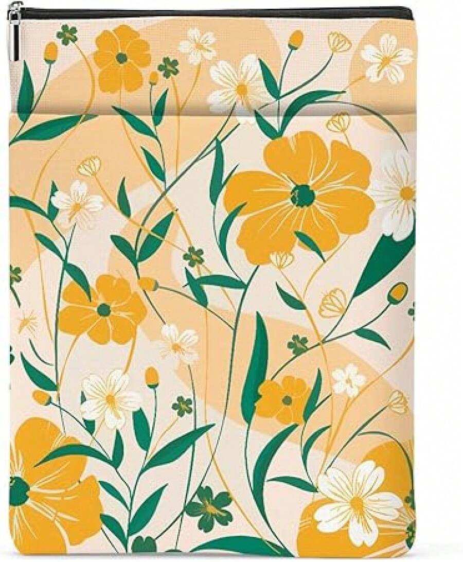 Floral Gifts Waterproof Flower Book Sleeve Botanical Book Pouch Book Protector With Zipper And Front Pocket Book Cover Case For Women Girl Aunt Birthday Accessories Club Gifts - Nhiều màu 885_ - Xem 1