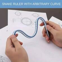 1 Stück flexibler Kurvenlineal - Doppelskala, vielseitiges Kunststoffwerkzeug für Büro und Schule, Entwurfsgestaltung, technisches Skizzieren, kompaktes Design, robuste Struktur, glatte Kanten, unverzichtbar für Zeichnen und Messen