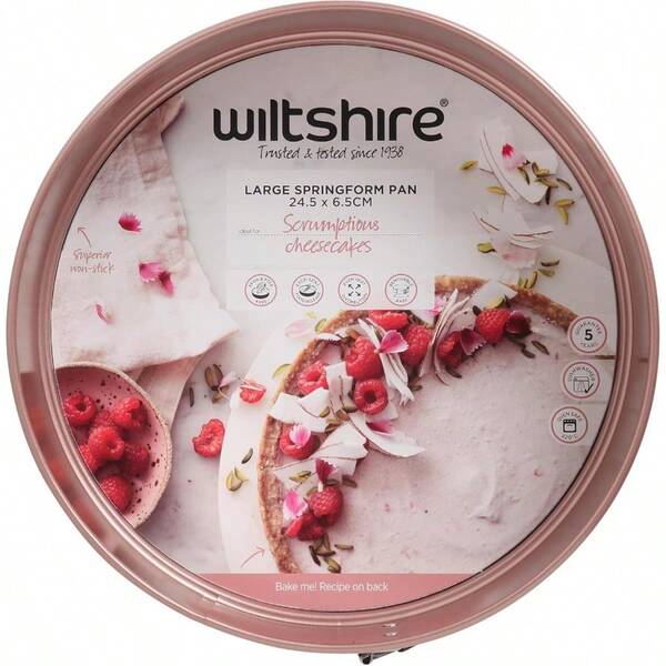 Springform Cake Tin 24.5cm Non Stick Bakeware Pan With Removable Base For Cheesecake Baking Set Oven  With Dishwasher Friendly Rose Gold Finish