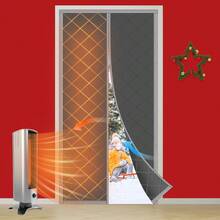 Heavy-Duty Magnetic Thermal Insulated Door Curtain For Winter - 38"X82" (96x208cm) Sliding/Regular Doors, Multi-Layer Oxford Fabric & Insulation, -Saving Locking System, Pet-Friendly Locking Mechanism, Fits Wood/French Doors - Màu Xám nhạt - Xem 10