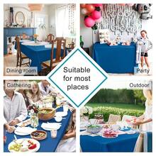 2 Pieces Royal Blue Tablecloth Rectangle - Waterproof And Washable Fabric Table Cloth For Card Tables, 54 X 108 Inch{"Size_name":"54\"X108\"|2Pack","Color_name":"RoyalBlue"} - Multicolor11 - View 3