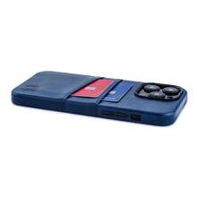 Card Case For  14 Pro Max With Built-In Metal Plate For Magnetic Mounting & 2 Pockets: Exec M2 Premium Synthetic Leather Wallet Case ( 14 Pro Max, Navy){"Size_name":"14ProMax","Color_name":"Navy"} - Multicolor1 - View 9