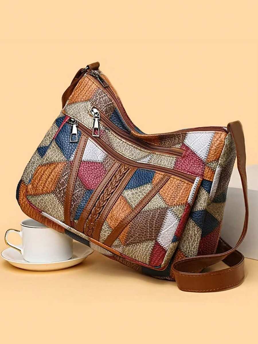 多层女包-新款软皮小包-男士斜挎包-百搭时尚斜挎包-大容量斜挎包 - 彩色 - 查看 1