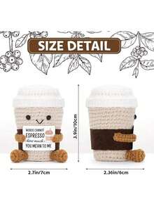 这款钩针咖啡杯太可爱了！！！它就像一小束正能量，提醒我们生活中真正重要的东西。做工精湛，针脚完美，造型完美。小巧精致，非常适合摆放。拿在手里，你会觉得它很柔软，但实际上它一点也不软。 - 彩色 - 查看 3