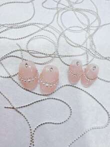 1米DIY美甲超薄1.0毫米银铜珠链，节日礼物美甲用品指甲饰品美甲宝石 - 彩色 - 查看 3