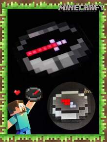 Minecraft 1pc Pixel Style Compass Game Light, Guide Function, Minecraft Night Light, LED Stackable Cartoon Light, LED Night Light, Decorative Environment Light, Sleep Companion Night Light, Rechargeable Night Light, Creative Mine Light Pendant, Fashionable New Creative Light, Ideal Choice For Decoration, Home Theater, Room Decoration, Perfect Gift, Christmas Gift