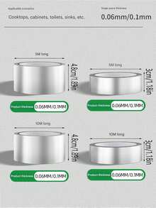1pc Kitchen Hot Protective Cleaning Aluminum Foil Tape Stove Anti-Mildew Seam Sticker Oil-Proof Tape Range Hood Pipe Insulation Tape Anti-Mildew Sticker Multi-Function Aluminum Foil Tape High Temperature Insulation Kitchen Sink Stainless Steel Pipe Protection Tape Waterproof Self-Adhesive Stove Anti-Mildew Seam Sticker