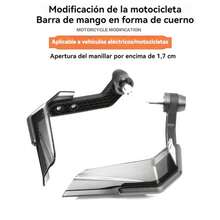 Protector de manos para manillar de motocicleta, funda protectora a prueba de viento para manillar, Puños, Paramanos - Gris - Ver 2