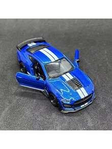 Burago 1:64 Escala Modelo de Coche de Carreras de Aleación Fundida, Modelo Oficial con Licencia de Mercedes-Benz, , Cadillac, Chevrolet, Coches en Miniatura, Regalo de Cumpleaños para Hombres, Juguetes de Coches de Carreras - Mustang Shelby GT500 2020-Azul - Ver 9