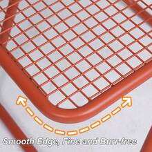 Portable Folding Chair with Iron Frame, Grid Design, No Assembly Required, Indoor Outdoor Seating, Blue - Azul - Ver 6