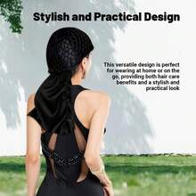 1pc New Cross-Border 2 In 1 Wrap Cap Bonnet, Hand-Knitted Thick Net Beanie - Multicolor - View 1