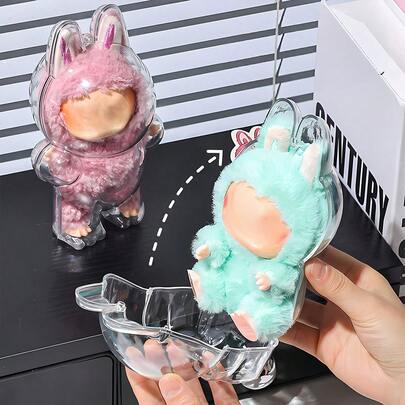 1pc Transparent Protective Case For LABUBU Generation 1 Standing And Generation 2 Sitting, Dust Cover Backpack Pendant, Can Be Hung On Bags, Keychains (No Doll) Christmas Gift