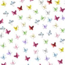 Nail Rhinestones 100 PCS Colorful Flat Back Butterfly Nail Art Charms For Nail Art Decorations DIY Crafting Accessories Plastic
