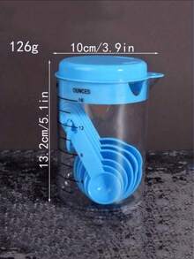 1set Measuring Cups & Spoons, Plastic Scaled Powder Scoop, Baking Measuring Spoons, Kitchen Baking Tool Set