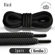 1 Paar dicke, runde, mehrfarbige Baumwollsenkel, elastische & strapazierfähige schlabbrige Schnürsenkel ohne Binden, geeignet für Sneaker, Leinenschuhe, Alltagskleidung - Schwarz - Übersicht 7