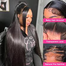 13X4 Gerade 13X6 Lace Front Perücke Menschliches Mischgewebe Haar Gerade Schwarze Farbe Perücke 200% Dichte Brasilianisches Jungfernhaar Gemischt für Frauen Anfänger Gerade Klebefrei Perücken Vorausgerupft Natürliche Haaransatz Natürliches Aussehen Täglicher Gebrauch Perücke